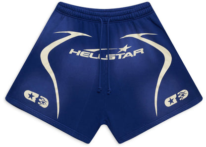 hellstar warm up shorts blue