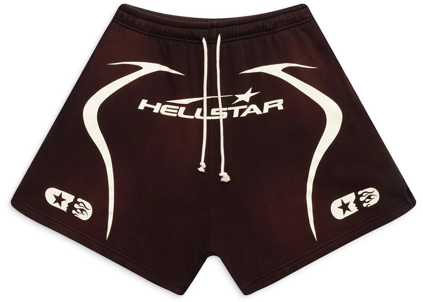hellstar warm up shorts brown