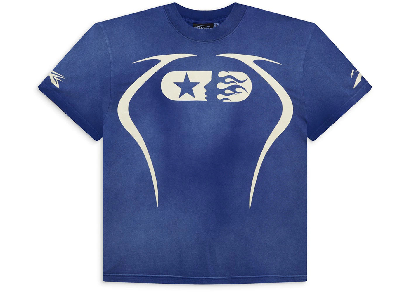 hellstar warm up t-shirt blue