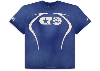 hellstar warm up t-shirt blue