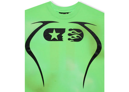 hellstar warm up t-shirt neon green