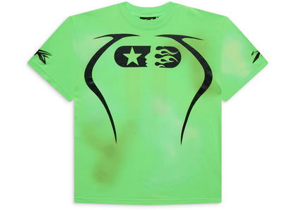 hellstar warm up t-shirt neon green