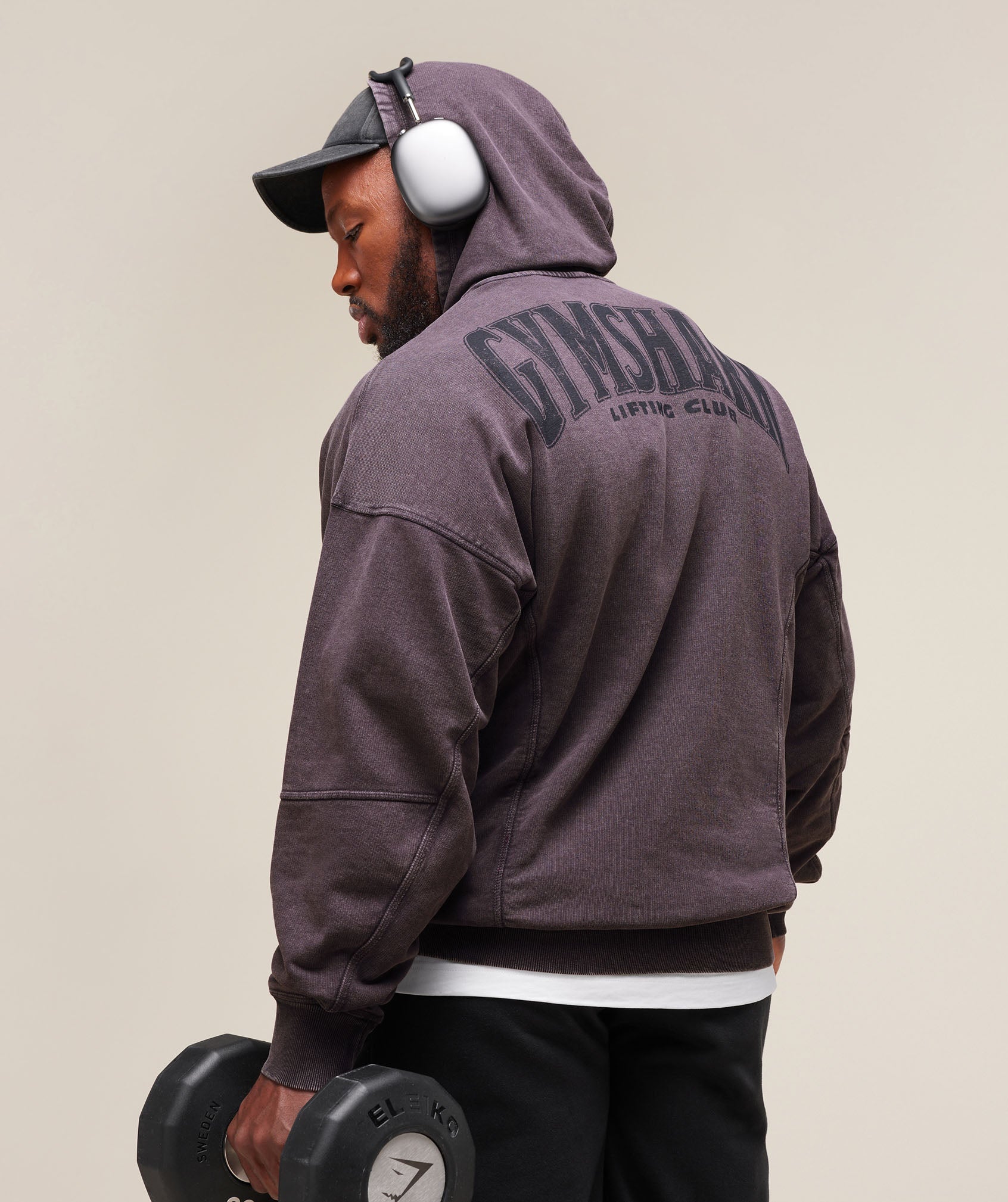 Gymshark Heritage Washed Hoodie Plum Brown