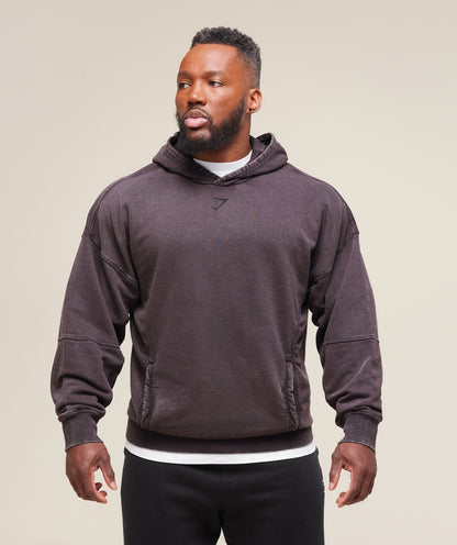 Gymshark Heritage Washed Hoodie Plum Brown