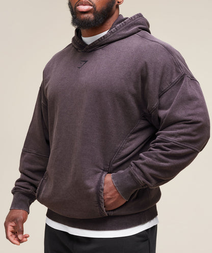 Gymshark Heritage Washed Hoodie Plum Brown