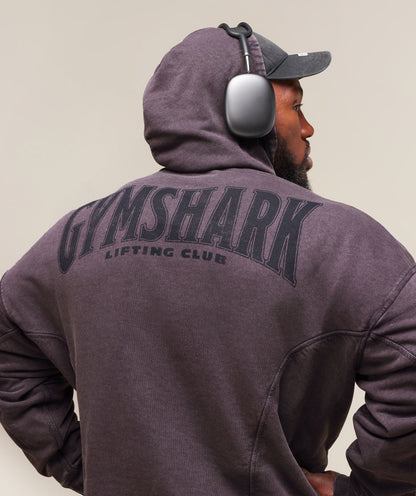 Gymshark Heritage Washed Hoodie Plum Brown