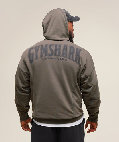 Gymshark Heritage Washed Hoodie Strength Green
