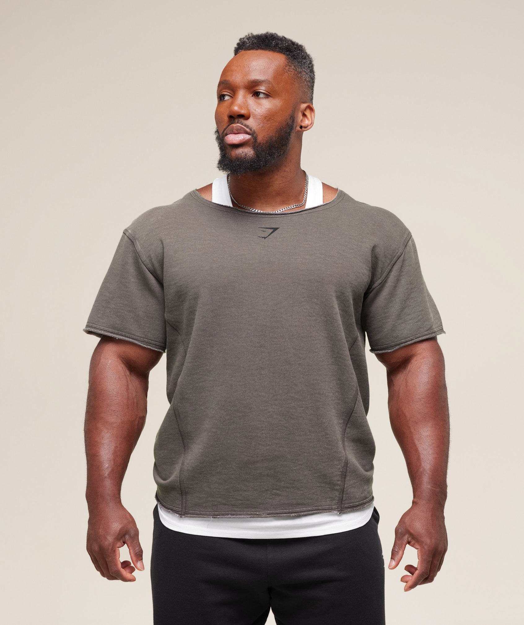 Gymshark Heritage Washed Rag Top Onyx Grey