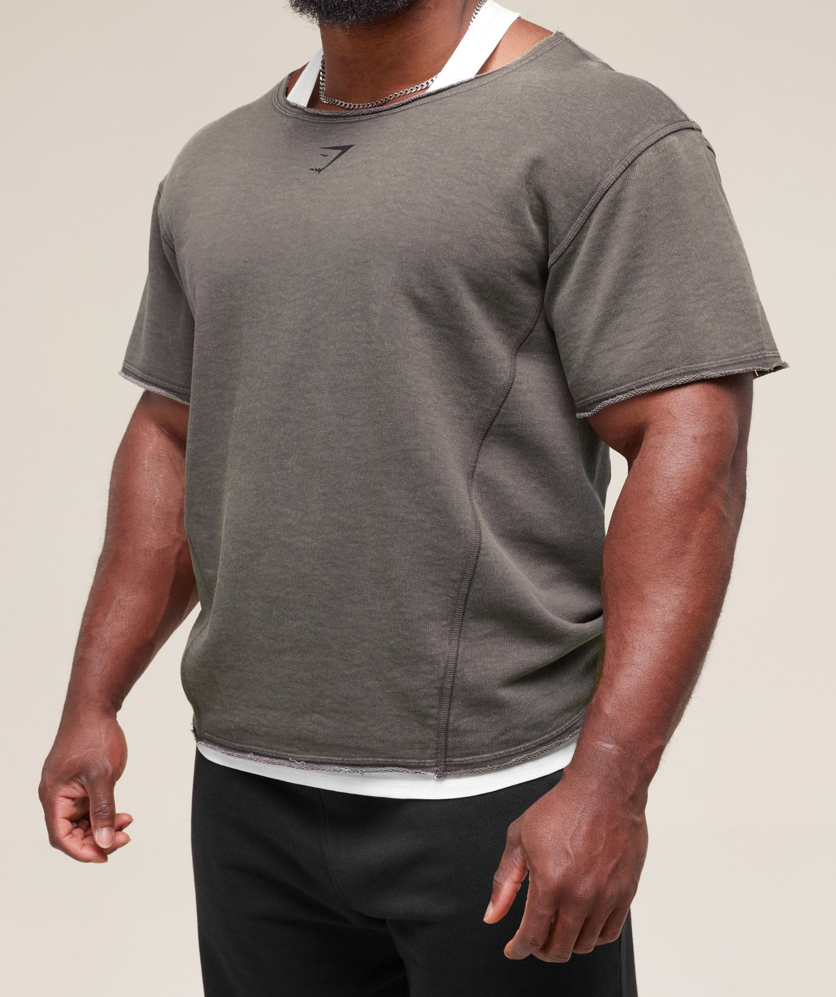 Gymshark Heritage Washed Rag Top Onyx Grey