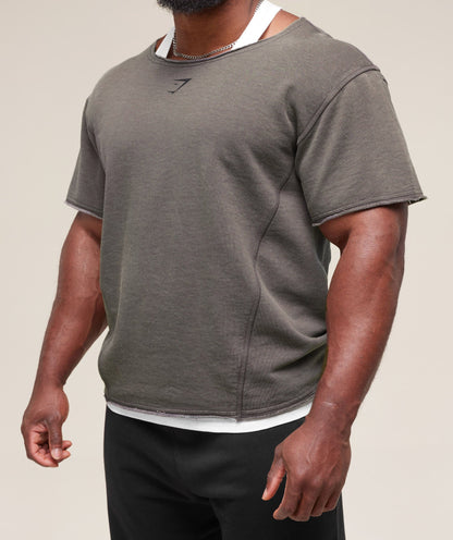 Gymshark Heritage Washed Rag Top Onyx Grey