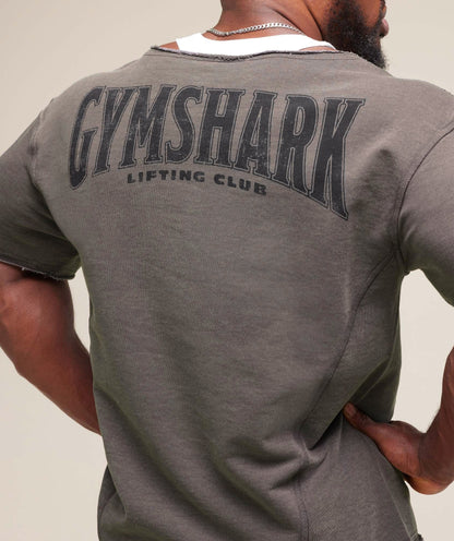 Gymshark Heritage Washed Rag Top Onyx Grey