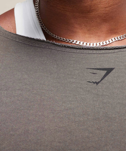 Gymshark Heritage Washed Rag Top Onyx Grey