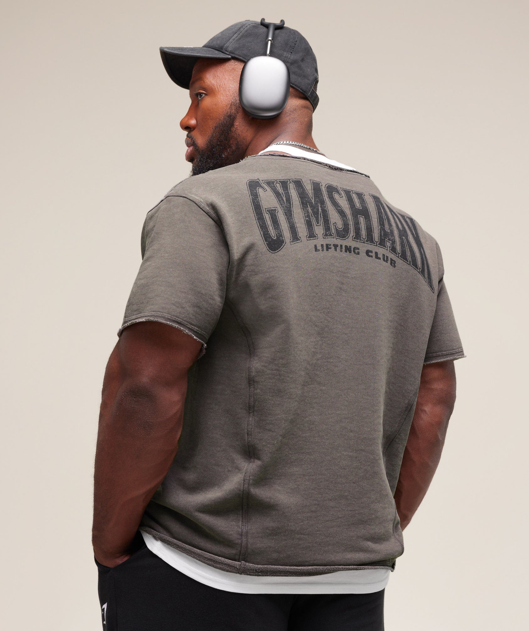 Gymshark Heritage Washed Rag Top Onyx Grey