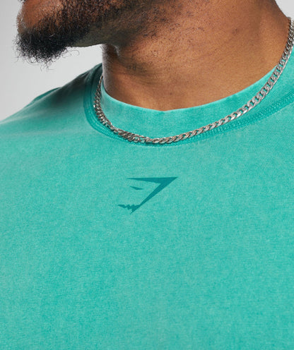 Gymshark Heritage Washed T-Shirt Capri Blue