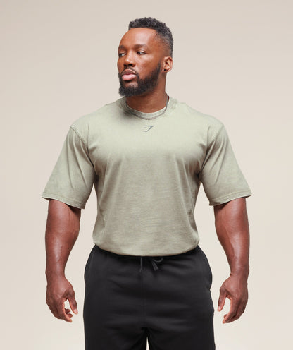 Gymshark Heritage Washed T-Shirt Stone Grey
