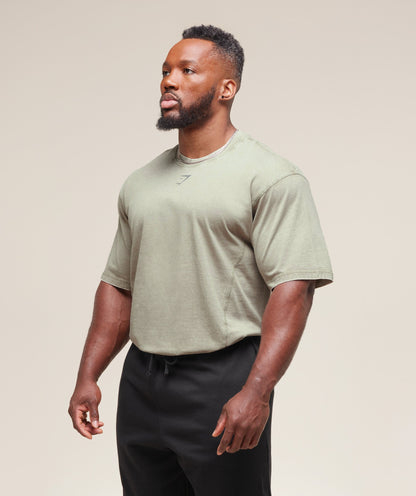 Gymshark Heritage Washed T-Shirt Stone Grey
