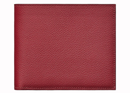 Hermes Mc2 Copernic Compact Wallet Evercolor Rouge Grenat