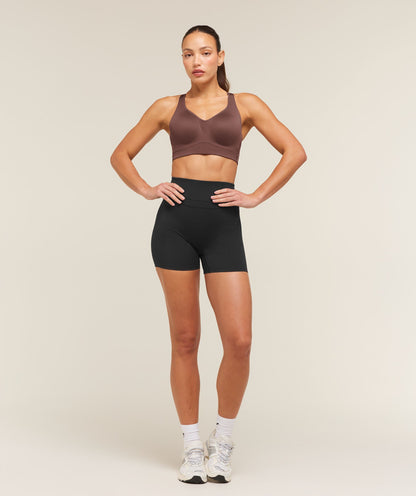 Women's Gymshark High Support V-Neck Sports Bra Espresso Brown