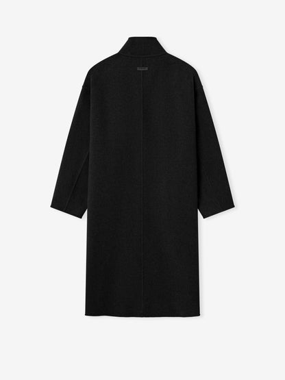 Essentials Wool Cashmere Highneck Coat Charcoal