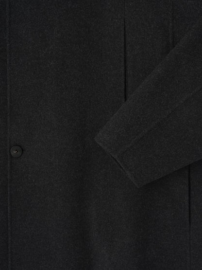Essentials Wool Cashmere Highneck Coat Charcoal