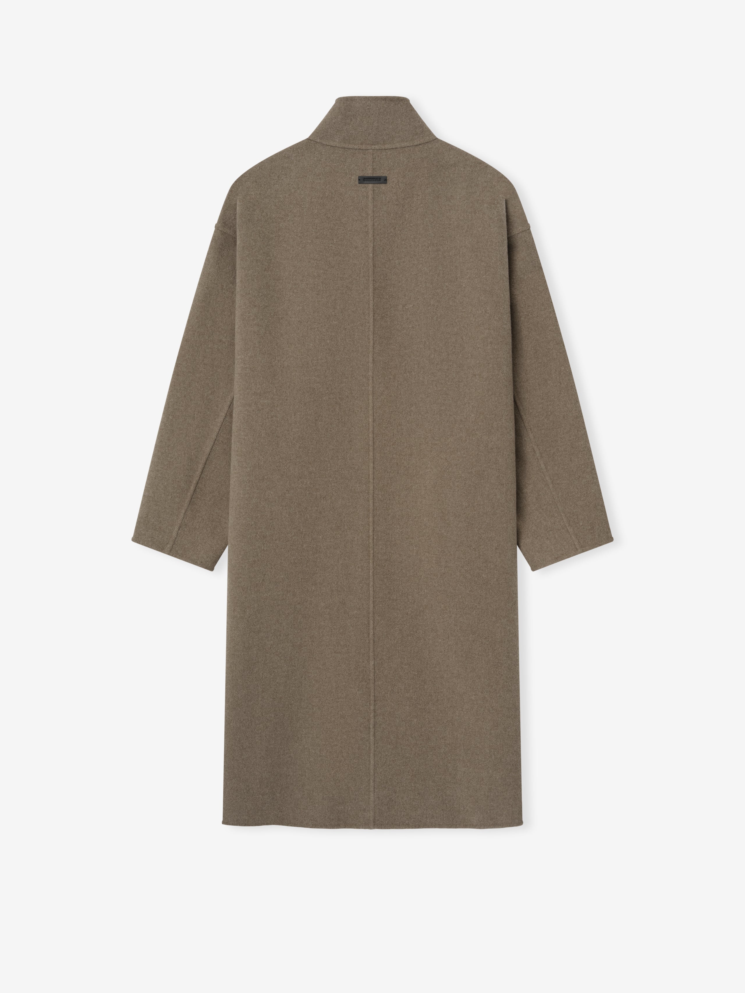 Essentials Wool Cashmere Highneck Coat Walnut