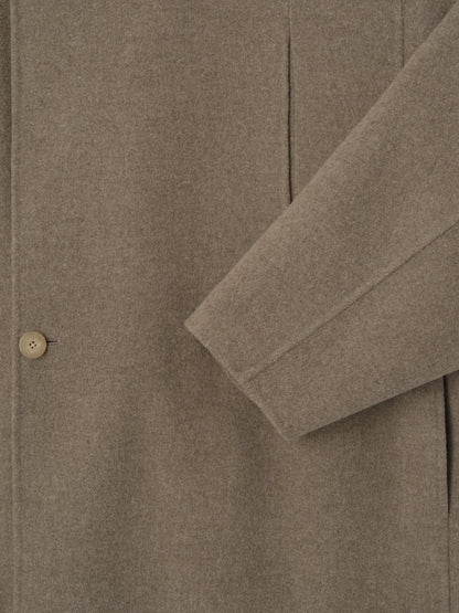 Essentials Wool Cashmere Highneck Coat Walnut