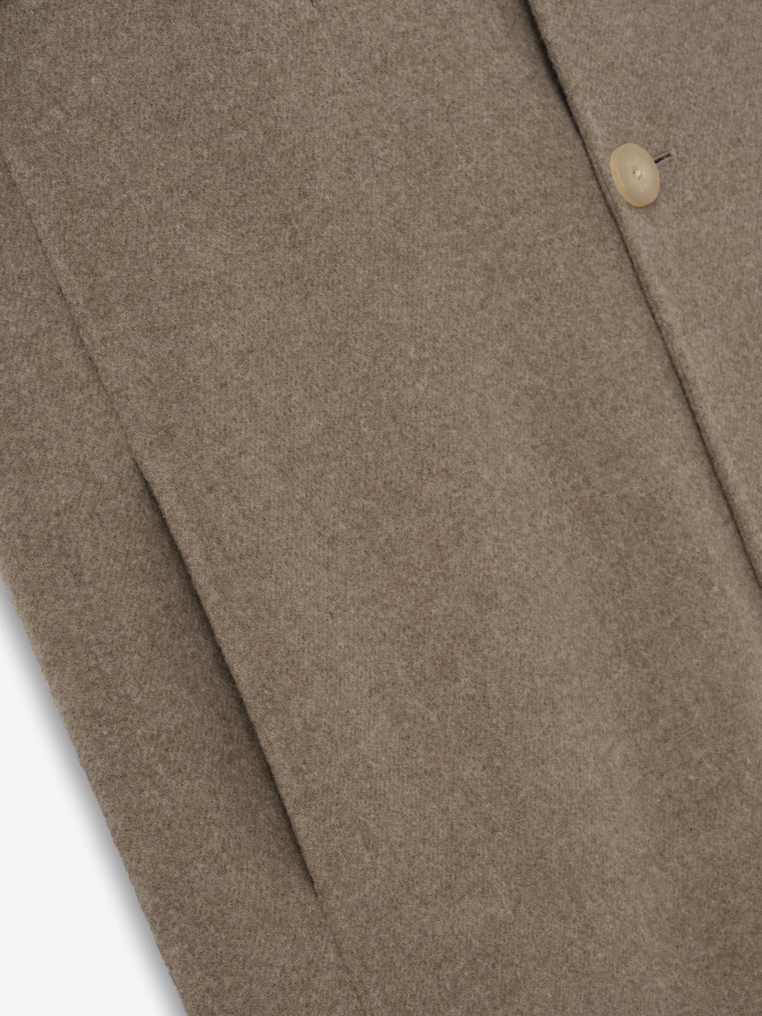 Essentials Wool Cashmere Highneck Coat Walnut