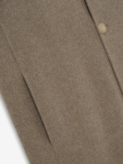 Essentials Wool Cashmere Highneck Coat Walnut
