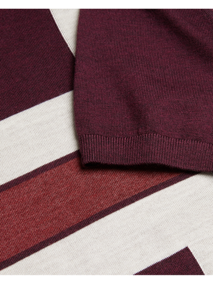 Ted Baker Ambler Colour Block Zip Neck Wool Polo Shirt