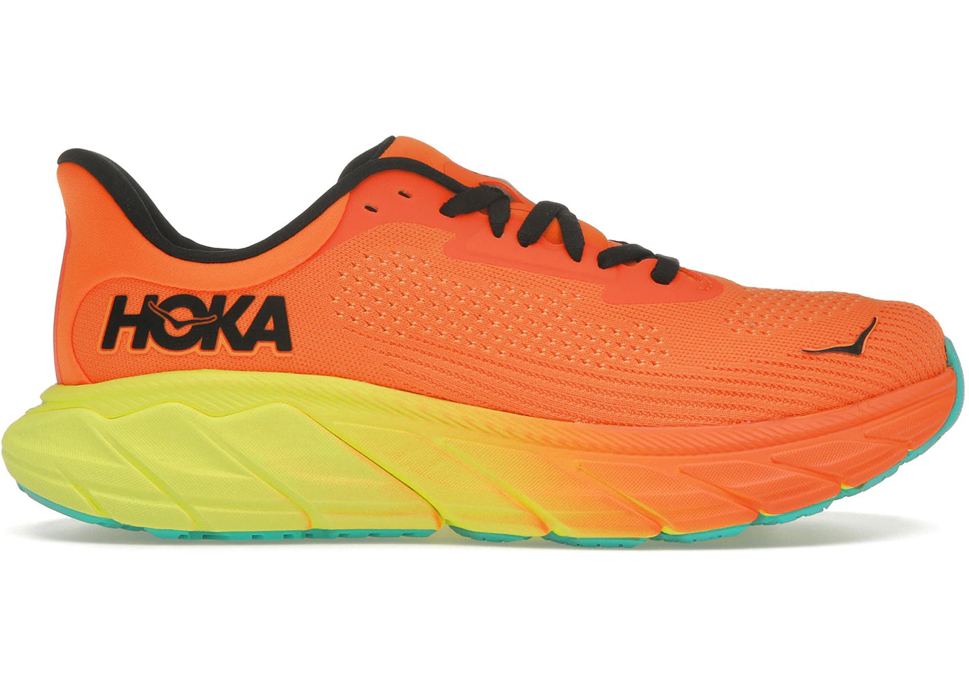 hoka one one arahi 7 electric tangerine black (women's)