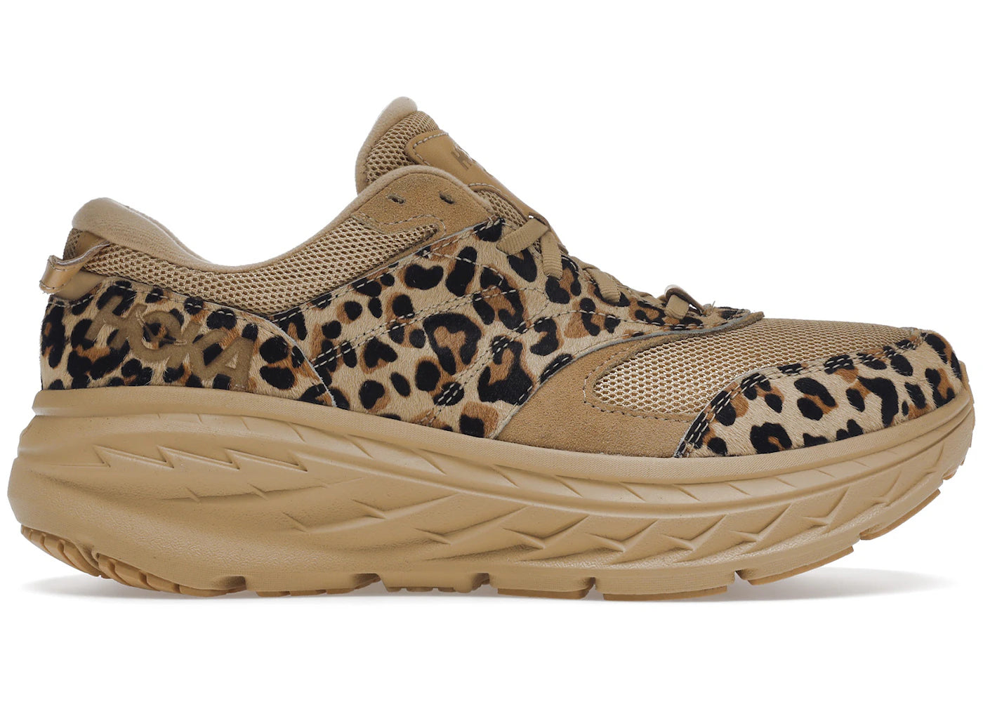 hoka one one bondi l engineered garments sand leopard