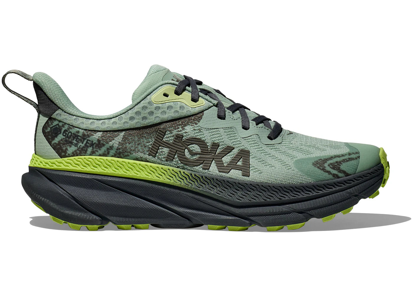 hoka one one challenger 7 gore-tex aloe vera lettuce