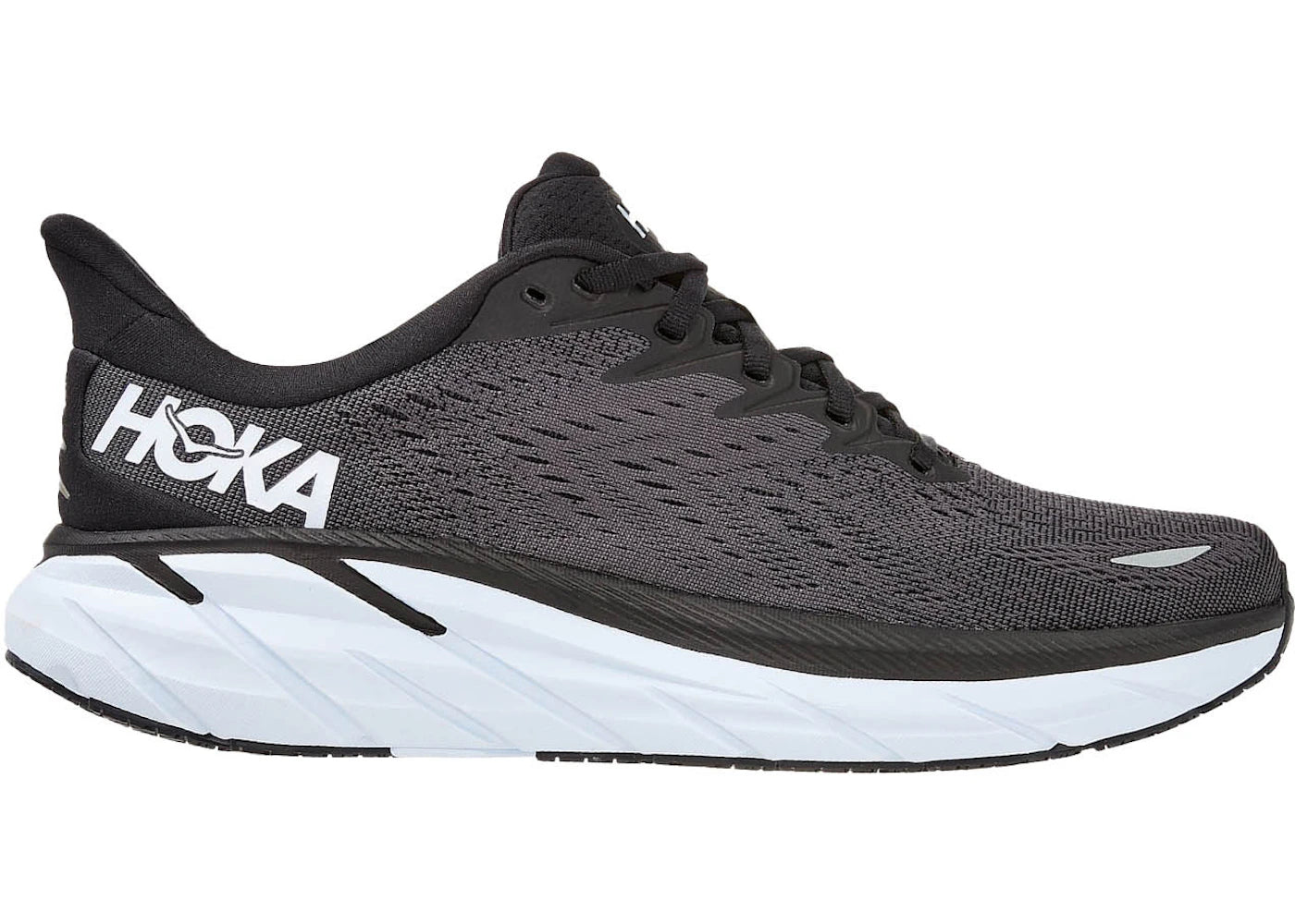 Hoka One One Clifton 8 Black White (Wide)