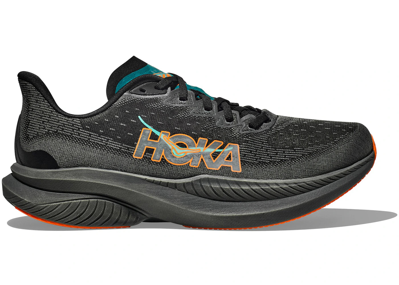 Hoka One One Mach 6 Black Electric Tangerine