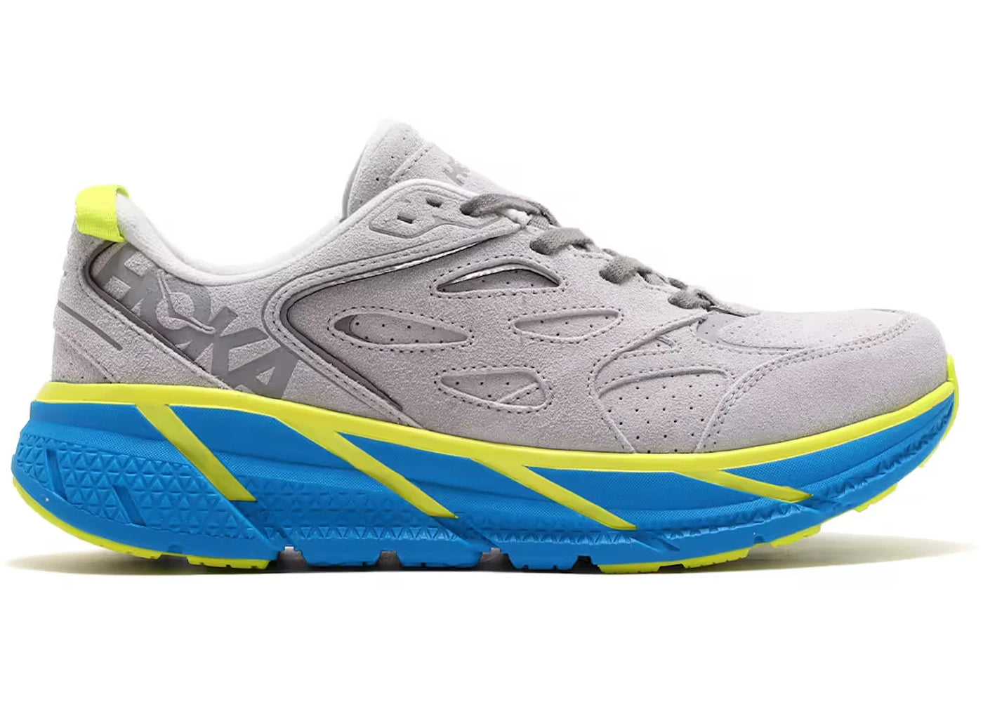 Hoka One One Clifton L Suede Lunar Rock Diva Blue