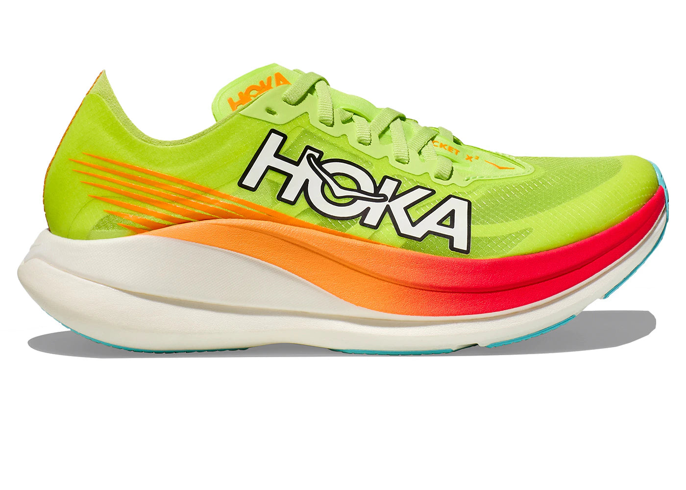 Hoka One One Rocket X 2 Lettuce Solar Flare