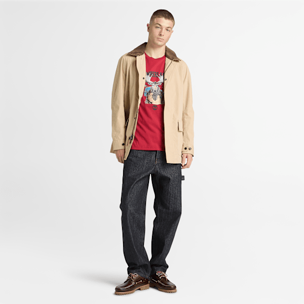 Timberland Holiday Graphic Moose T-Shirt Brick Red