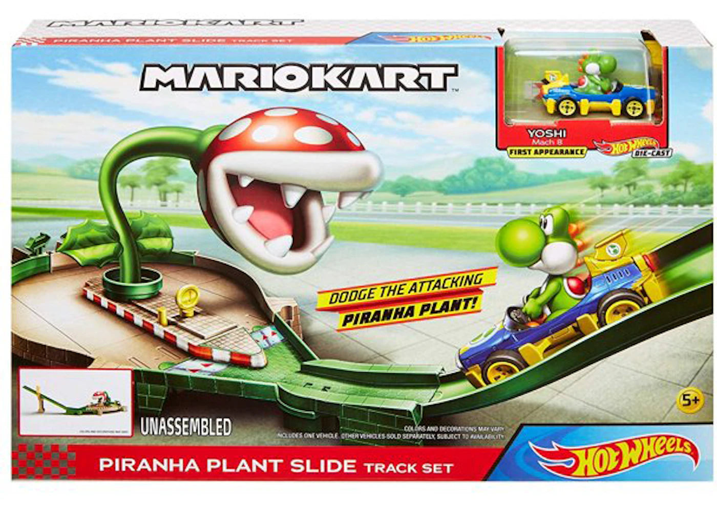 Hot Wheels Mario Kart Piranha Plant Slide Track Set