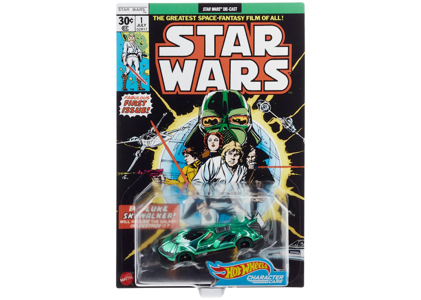 Hot Wheels Star Wars Green Darth Vader Character Car Comic Cover Sdcc Exclusive Green