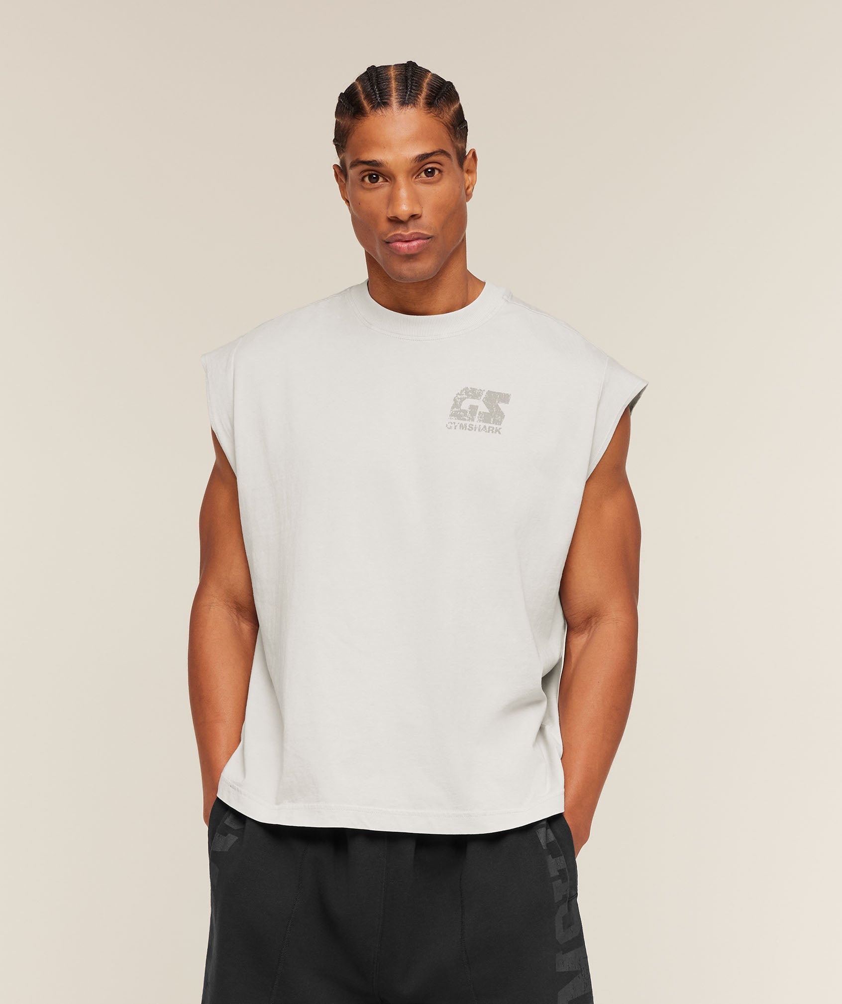Gymshark Accent Capped Sleeve T-Shirt Light Grey