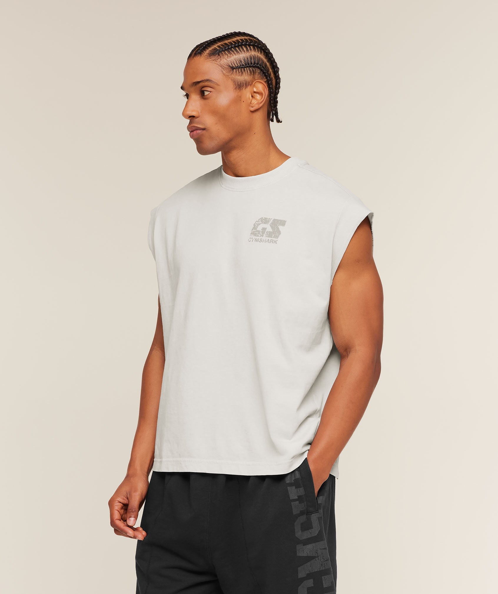 Gymshark Accent Capped Sleeve T-Shirt Light Grey