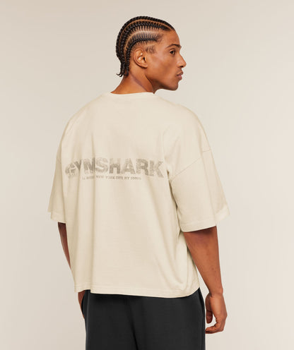 Gymshark Accent Boxy T-Shirt Tinted White