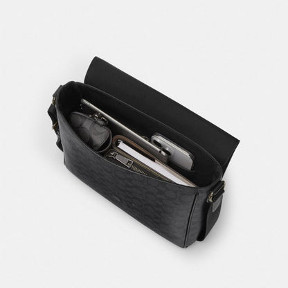 Coach Houston Map Bag Gunmetal Black