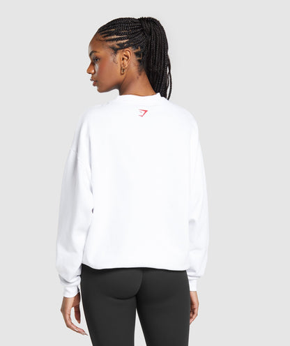 Women's Gymshark I Heart Gym Oversized Sweatshirt White