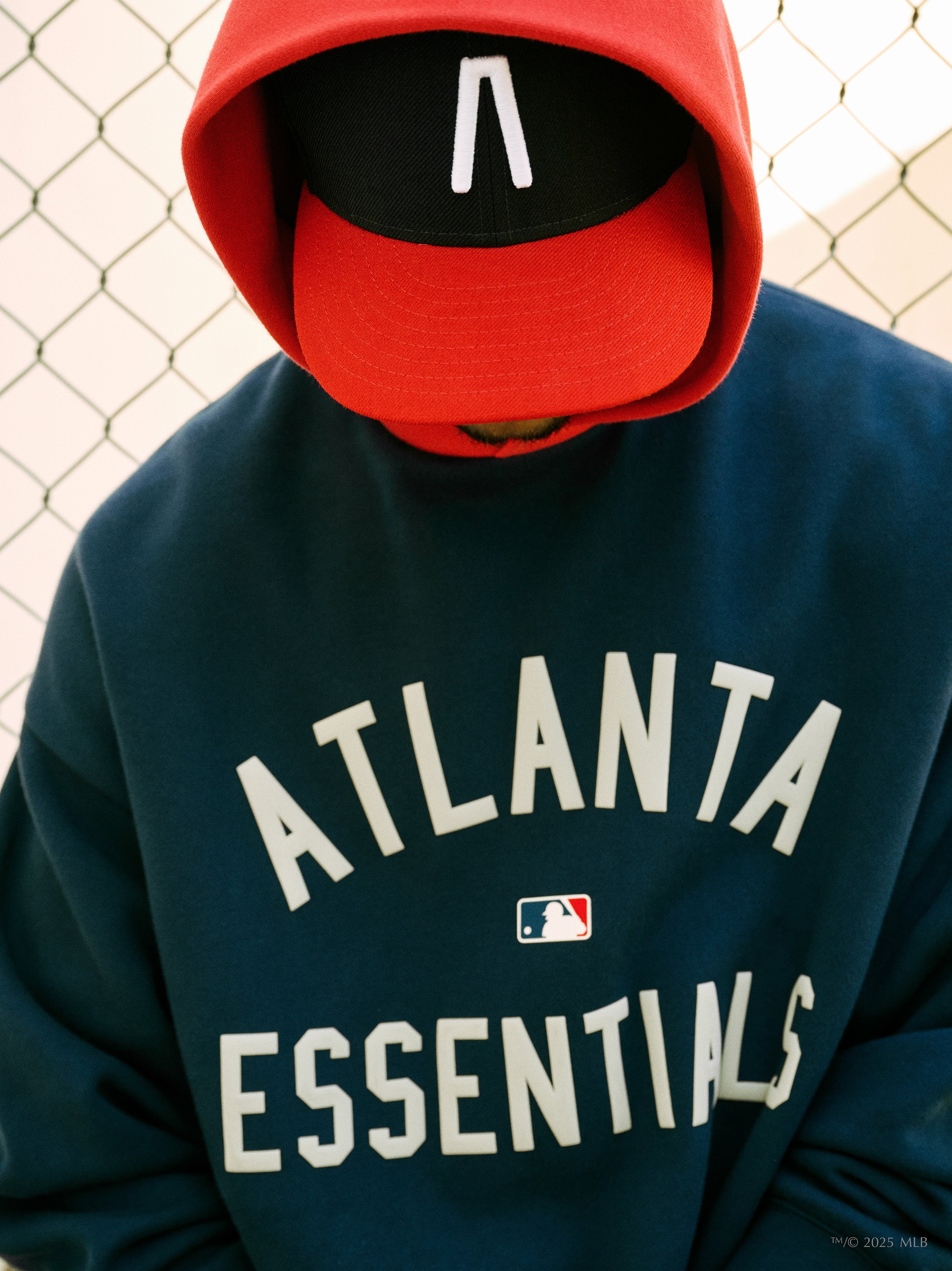 Essentials Braves Sport Hoodie Navy/Red