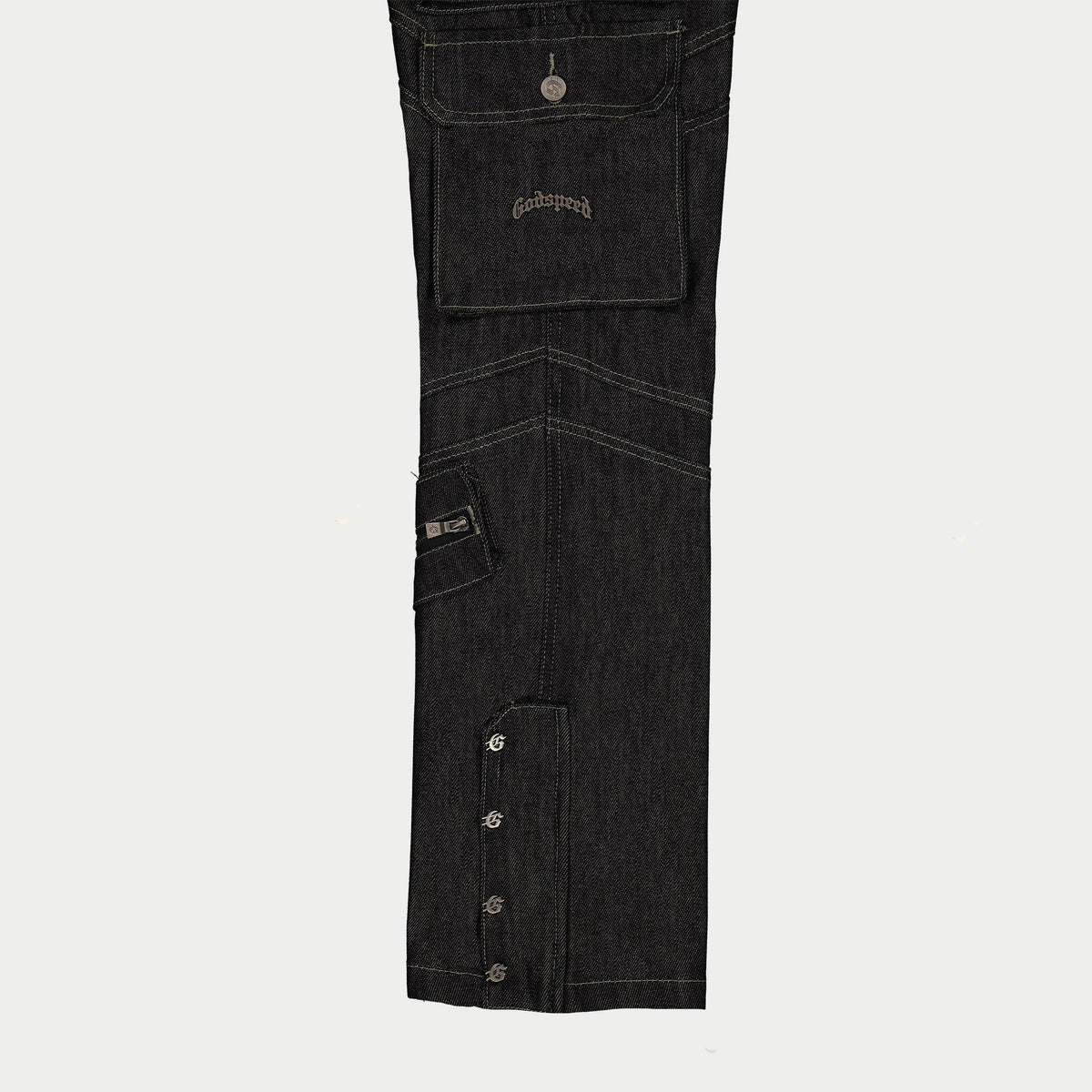 Godspeed Rockstar Flare Cargo Denim (Raw Black)