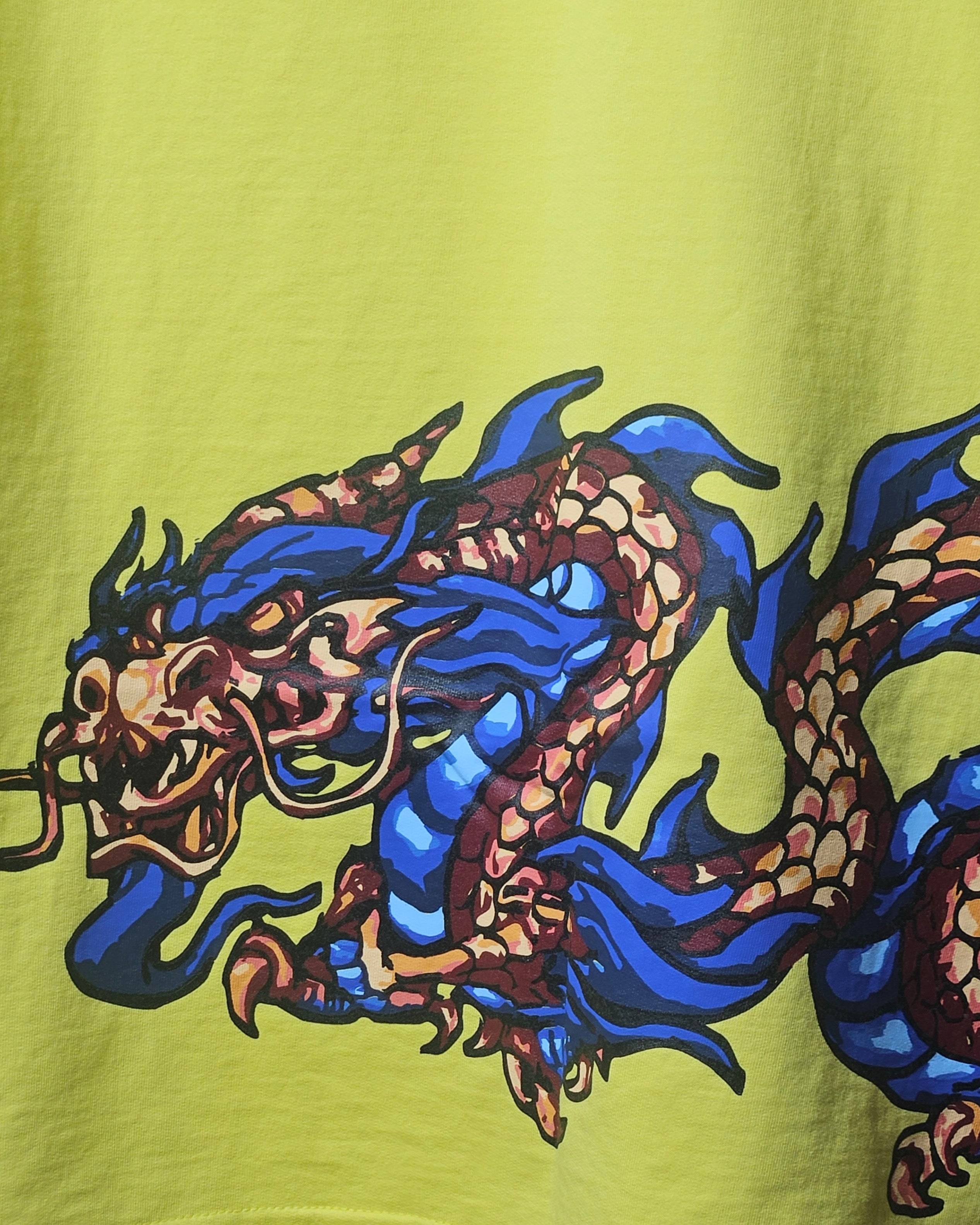 LIME YELLOW EASTERN DRAGON T-SHIRT