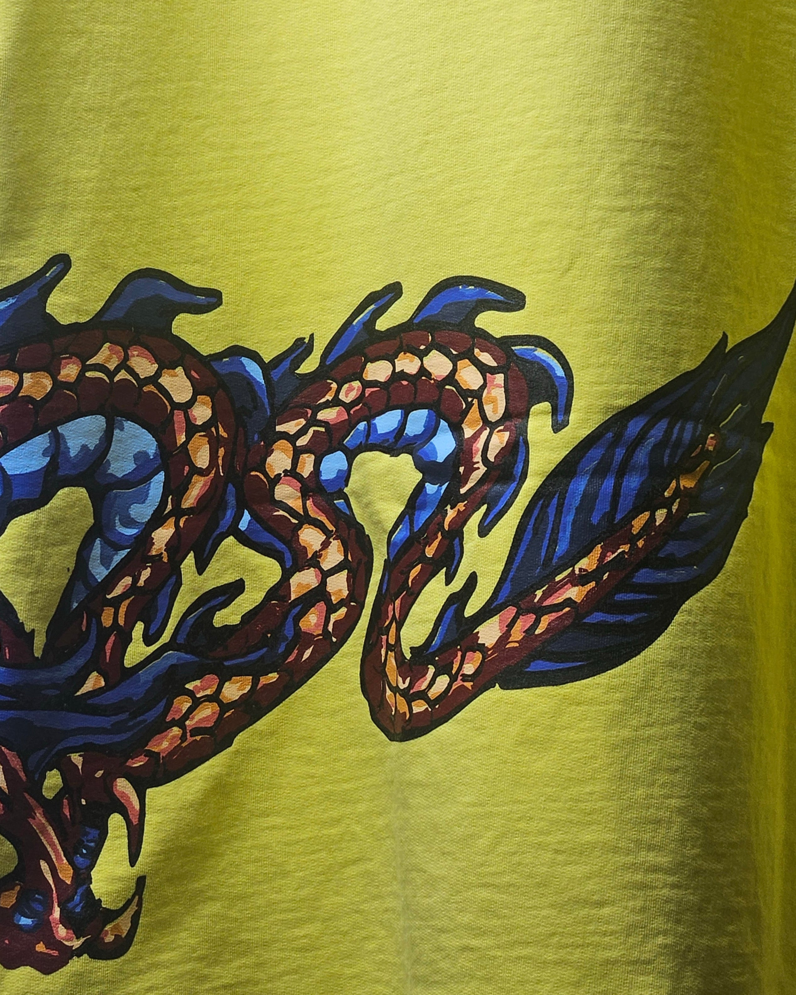 LIME YELLOW EASTERN DRAGON T-SHIRT