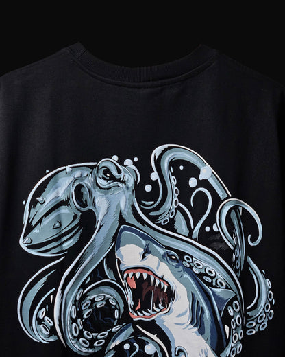 BLACK OCTOPUS X SHARK T-SHIRT