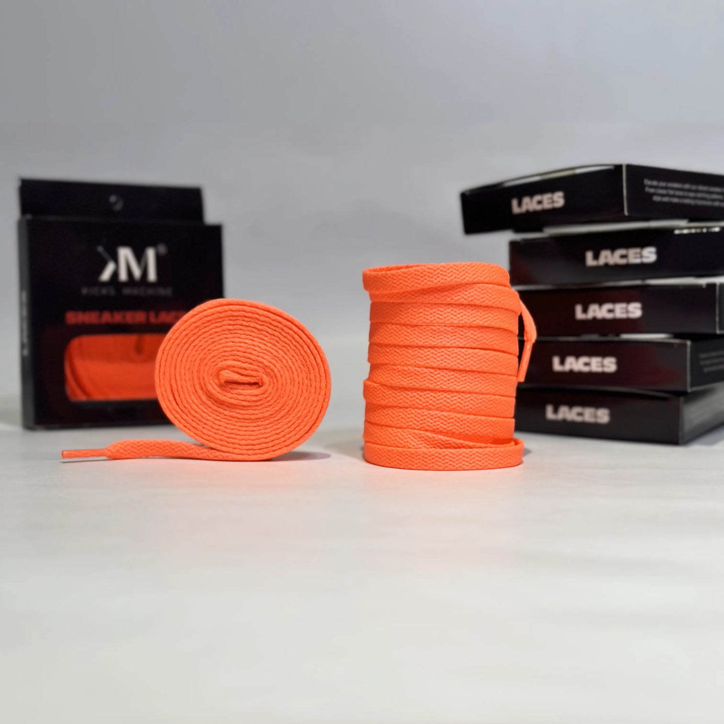 Flat Sneaker Laces- Fluorescent Orange | Jordan laces | AJ1 Laces | Kicks Machine